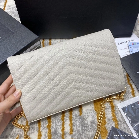 Tony Luxuries MATELASSÉ CASSANDRE YSL CHAIN WALLET 0708